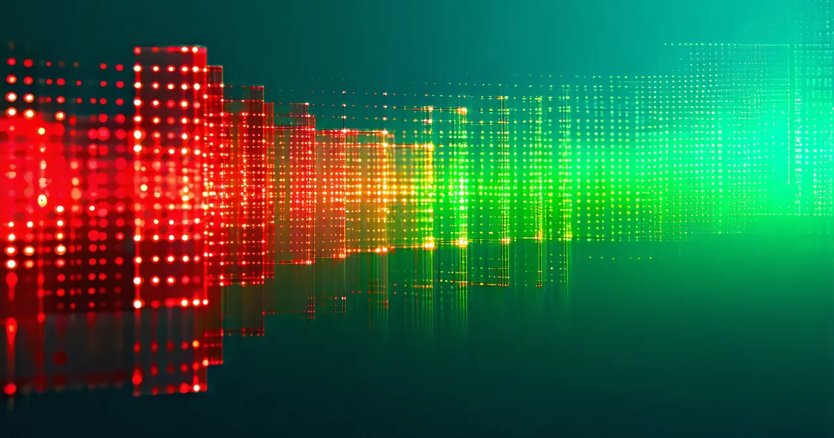 Abstract visualization of network traffic being intercepted before a consent dialog appears